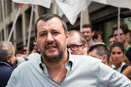 60044517 - milan, italy - july 22, 2016: the secretary of lega nord party matteo salvini protests in front of the turkish consulate against president erdogan and his policy.60044517 - milan, italy - july 22, 2016: the secretary of lega nord party matteo salvini protests in front of the turkish consulate against president erdogan and his policy.